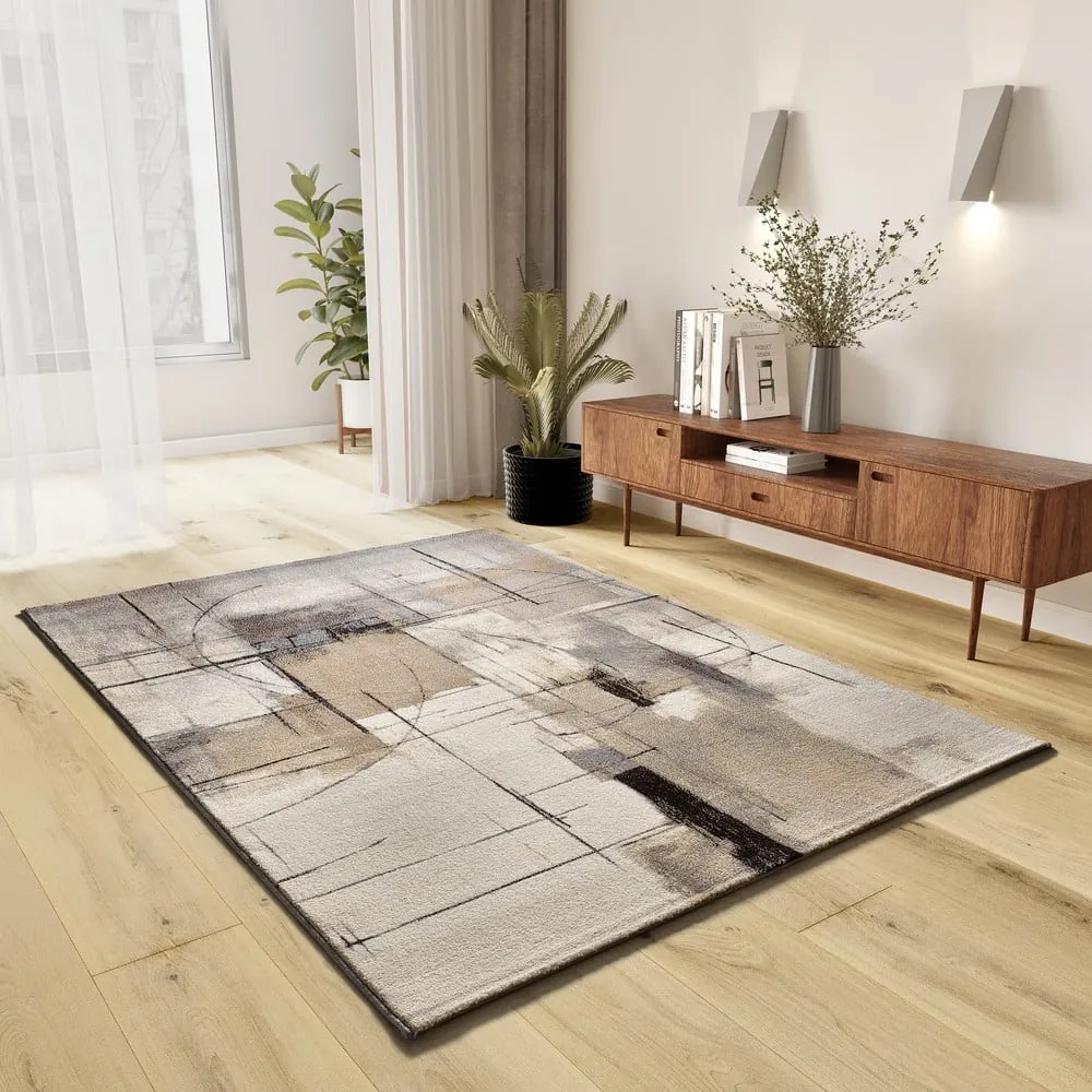 Sivo-béžový koberec 133x190 cm Beruti – Universal