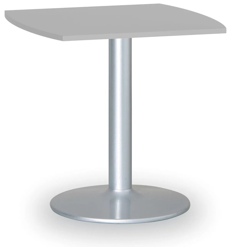 Konferenčný stolík ZEUS II, 66x66 cm, sivá podnož, sivá