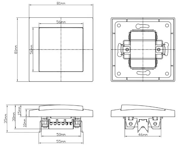Elhard Vypínač Vera schodiskový č.6, matný, biely - kompletný VZ5306W