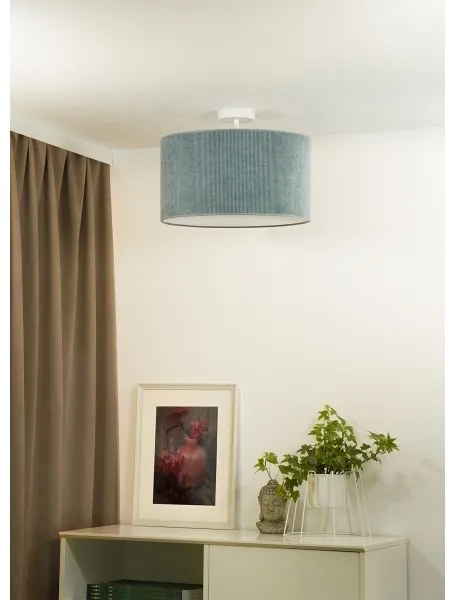 Duolla - Prisadený luster CORDUROY 1xE27/15W/230V svetlo pr. 40 cm modrá