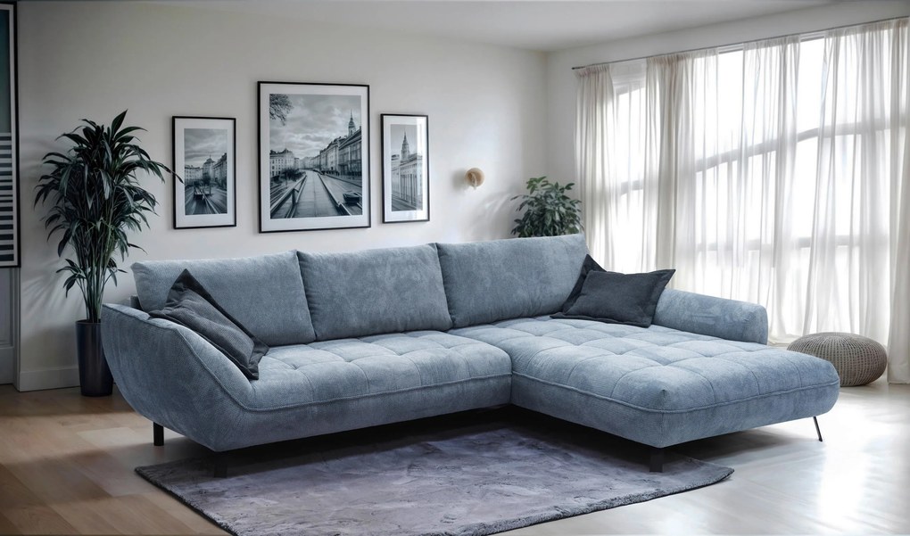 XXXLutz ROHOVÁ SEDAČKA, textil, modrá MID.YOU - Sedačky - 000694007810