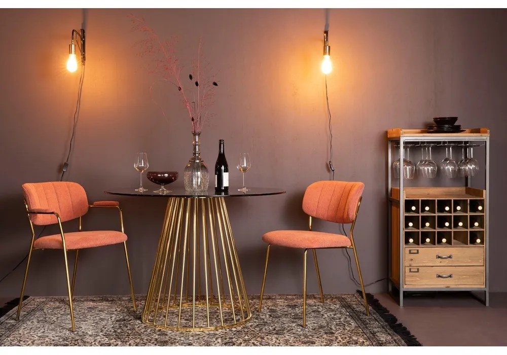 Okrúhly jedálenský stôl so sklenenou doskou ø 104 cm Floris – White Label