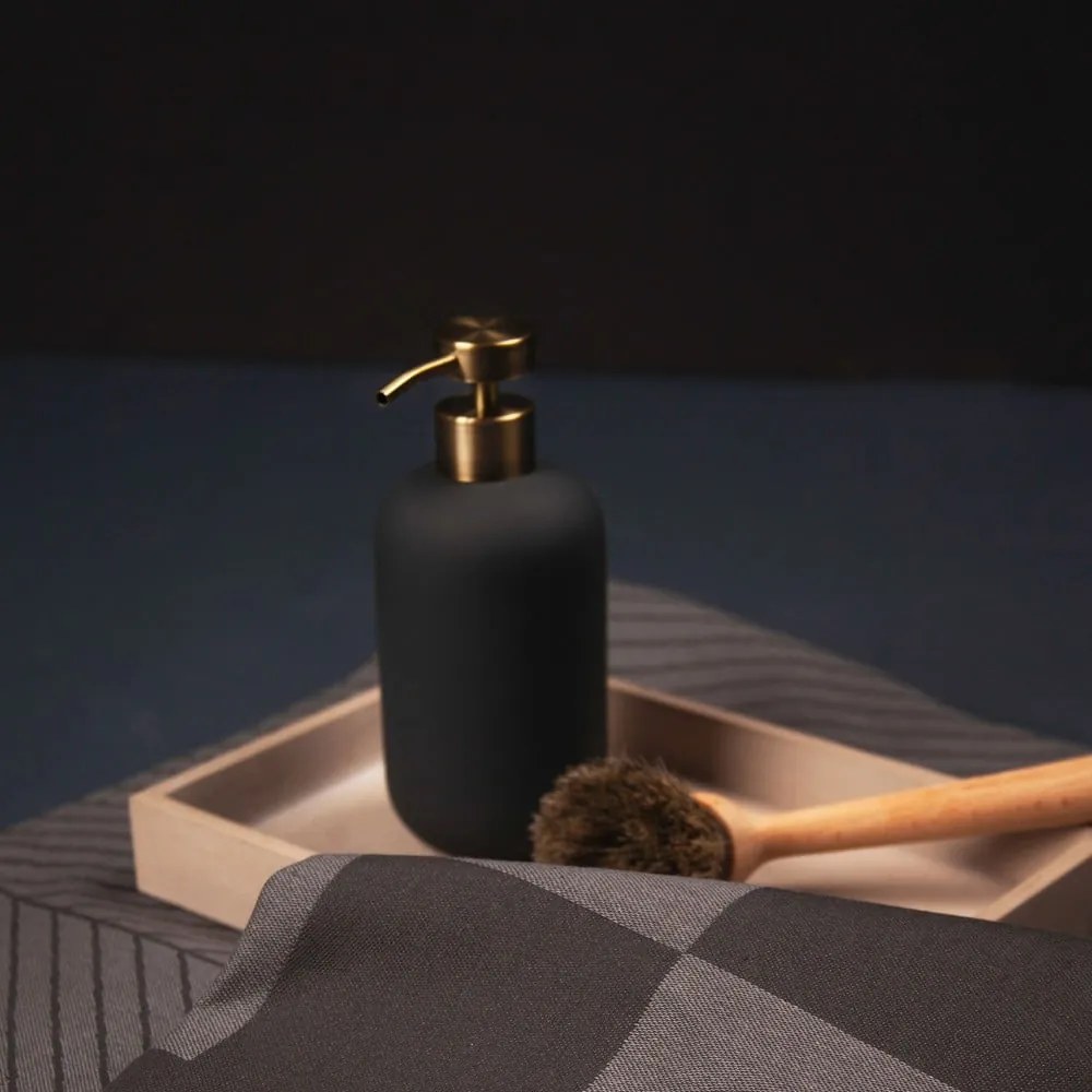 Antracitovosivý keramický dávkovač mydla 200 ml Lotus – Mette Ditmer Denmark