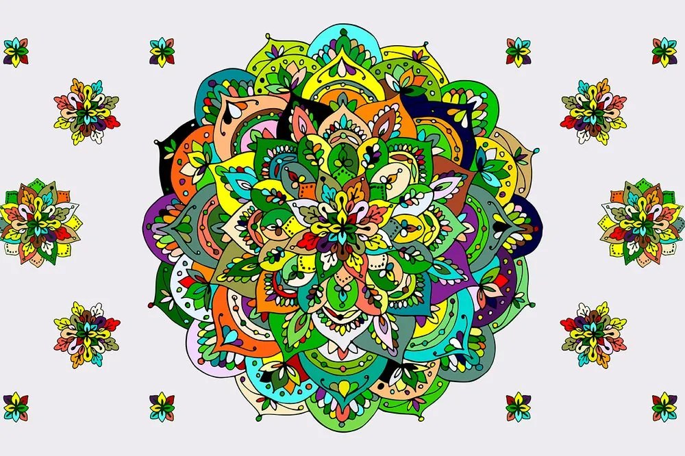 Tapeta zelená Mandala