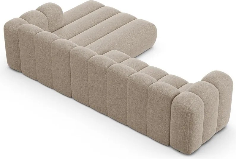 Béžová ženilková rohová pohovka (pravý roh/s leňoškou) Lupine – Micadoni