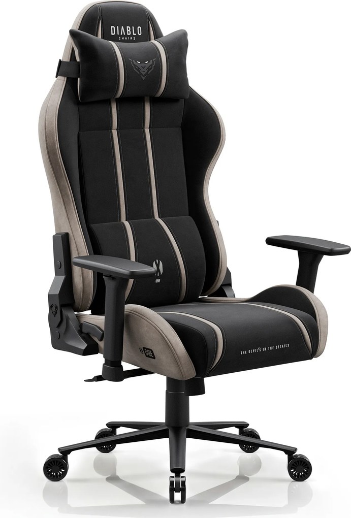 Herné kreslo z látkovým poťahom King Size, čierno-béžové: Diablo X-One 2.0 Camel Black
