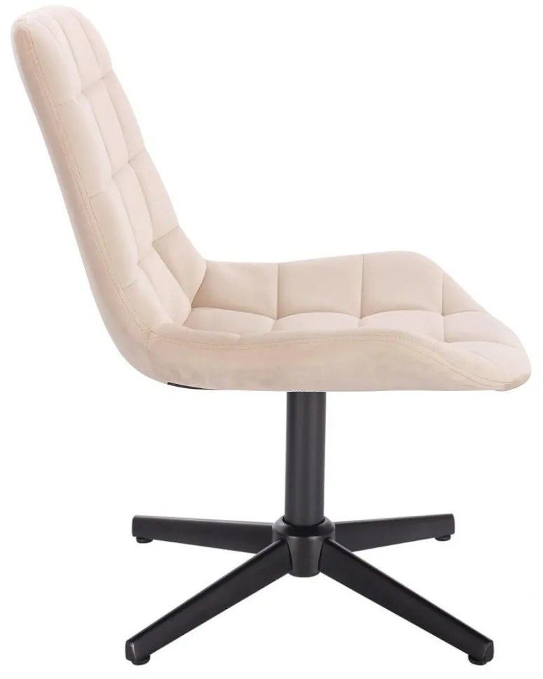 LuxuryForm DESIGN Stolička PARIS VELUR na čiernom kríži - krémová