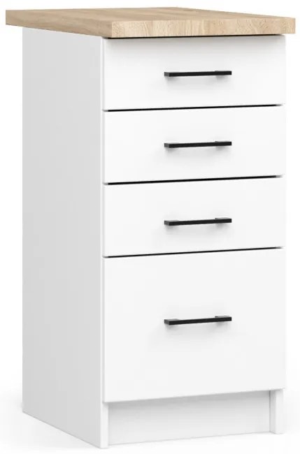 Spodná kuchynská skrinka s doskou OLIWIA S40 SZ4 biela