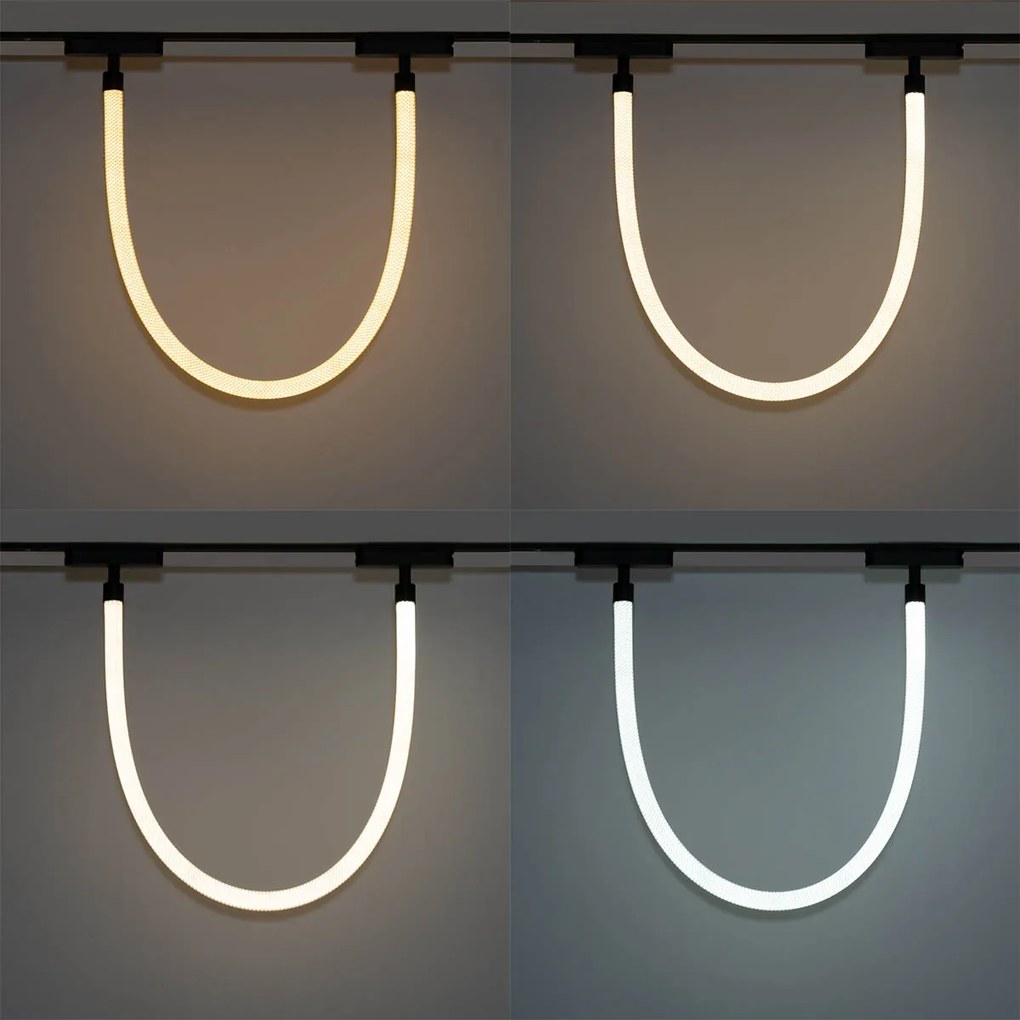 Moderné biele závesné svietidlo pre 1-fázový koľajnicový systém 8W 3000K - Magnetické Tautau