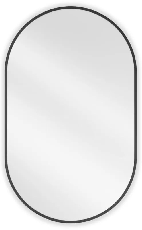 Mexen Loft, oválne kúpeľňové zrkadlo 90 x 55 cm, farba rámu čierna matná, 9851-090-055-000-70