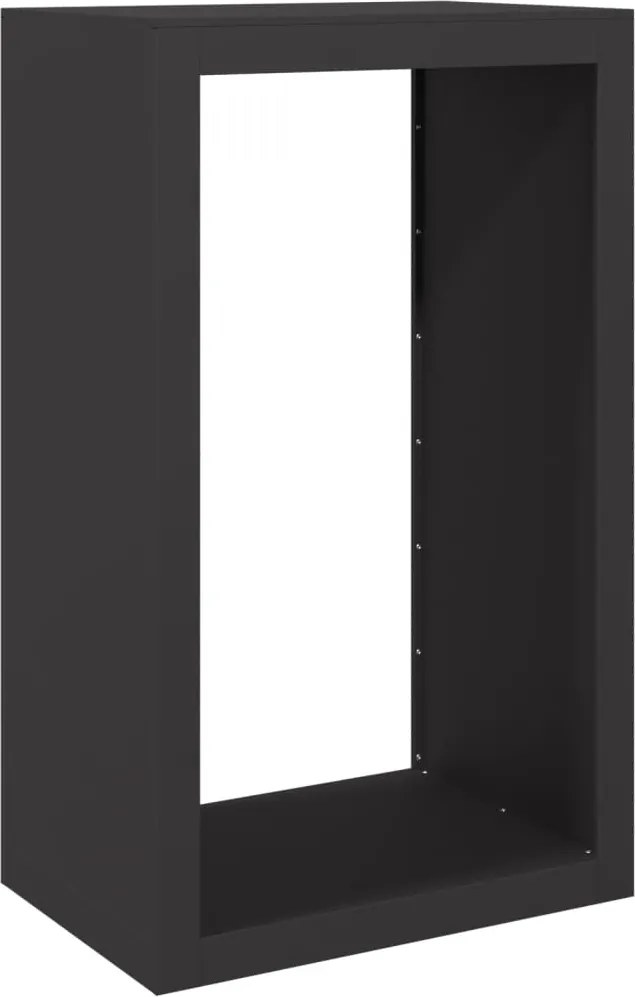 vidaXL Regál na krbové drevo, čierny 60x40x100 cm, oceľ