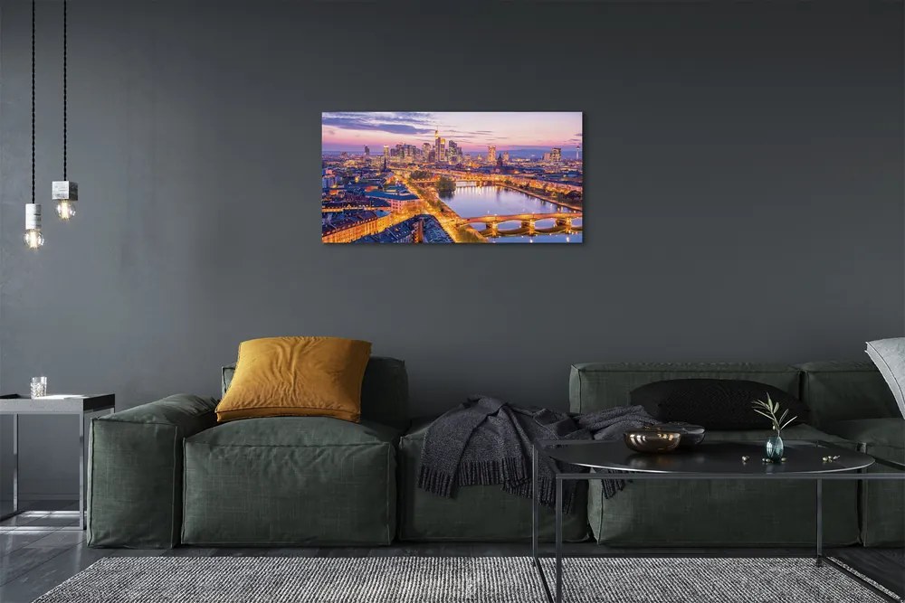 Obraz na plátne Berlín nočné panorama 125x50 cm