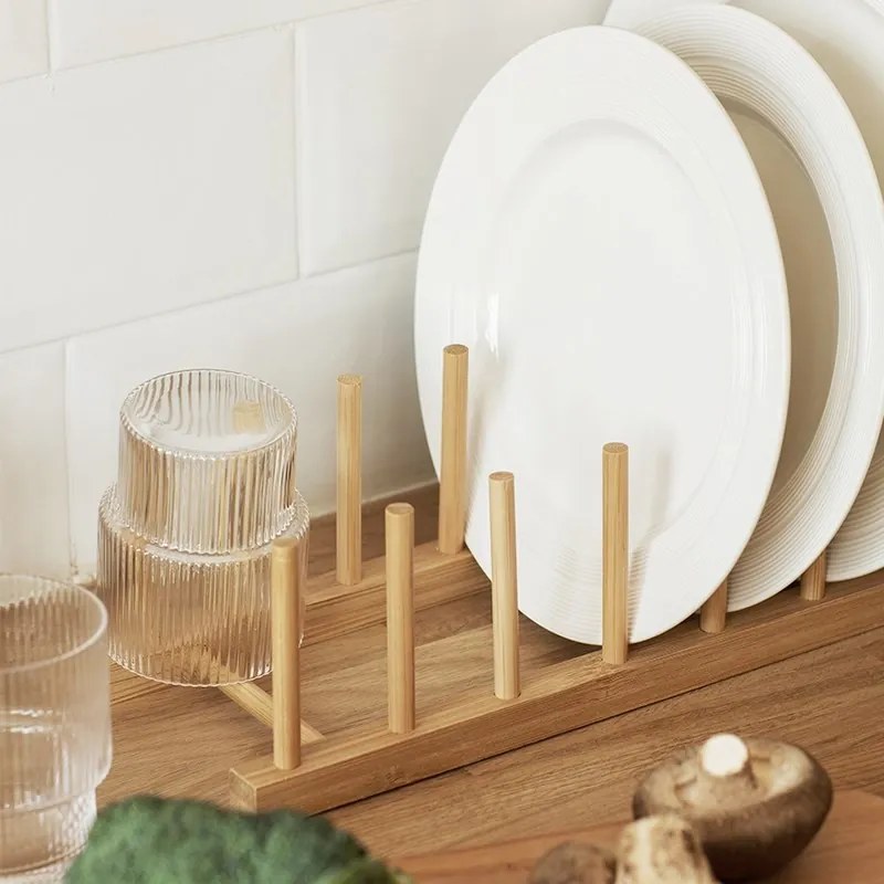 Orion Držiak, stojan na pokrievky, taniere, viečka - 8 pozícií, drevený