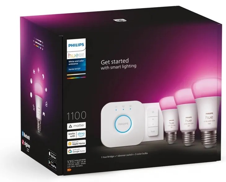 Inteligentný štartovací balíček 5 ks E27, 11 W White and color ambiance – Philips Hue