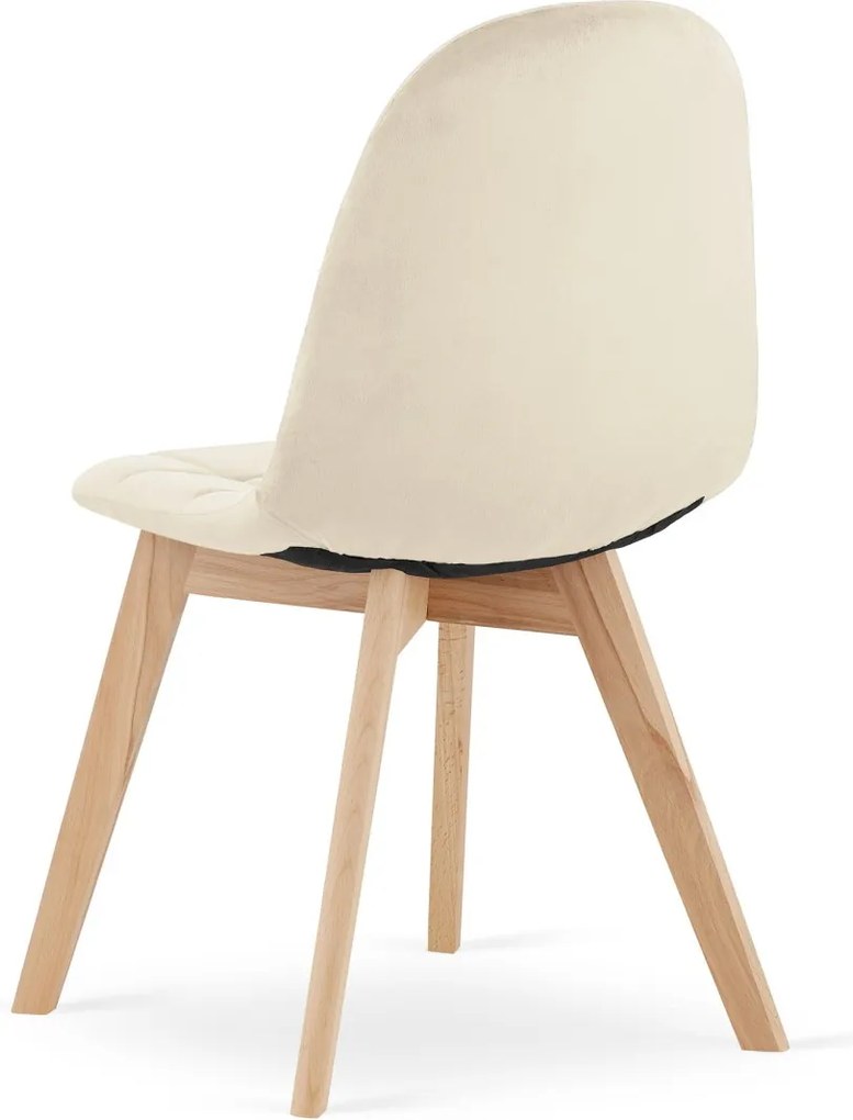 AKCIA Béžová zamatová jedálenská stolička BORA II. akosť