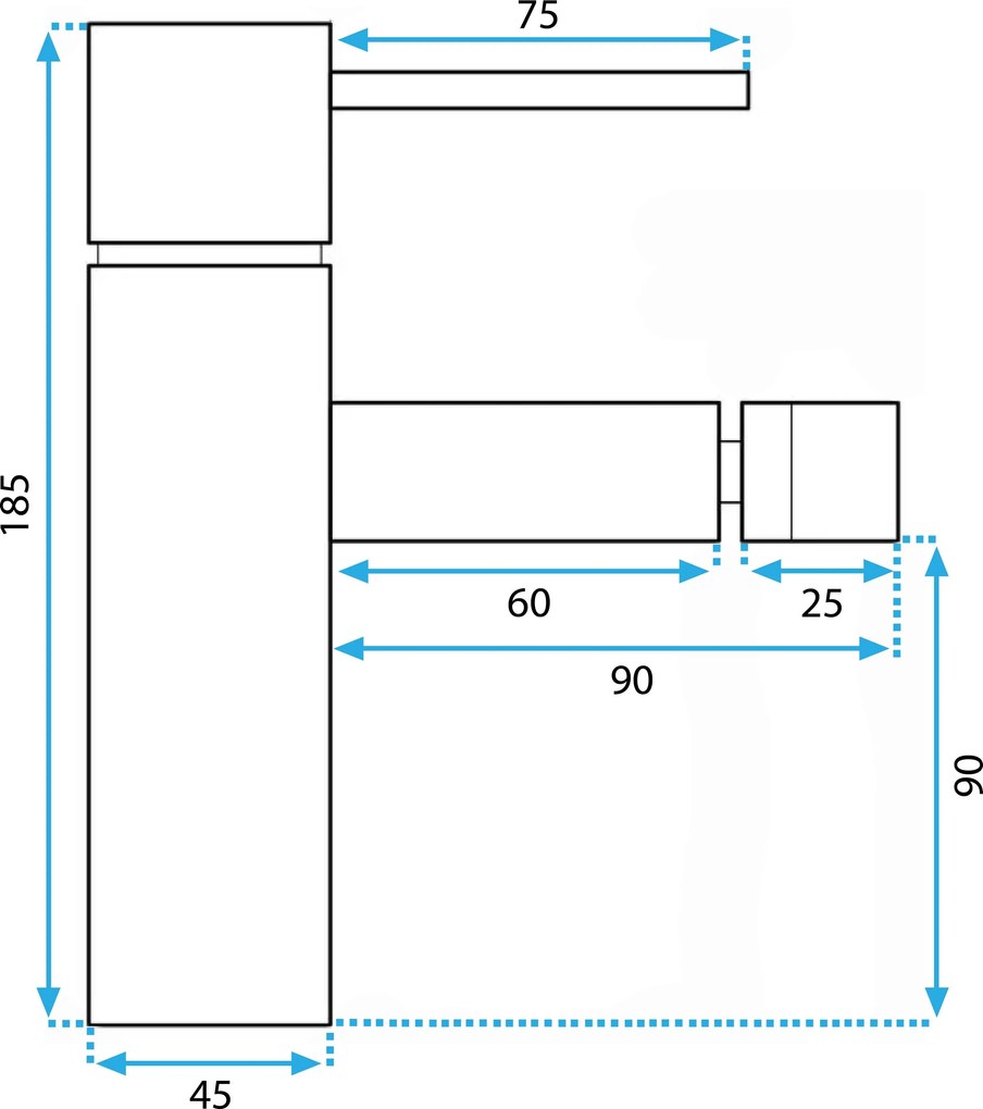 Rea Tess, bidetová batéria, čierna matná, REA-B5006