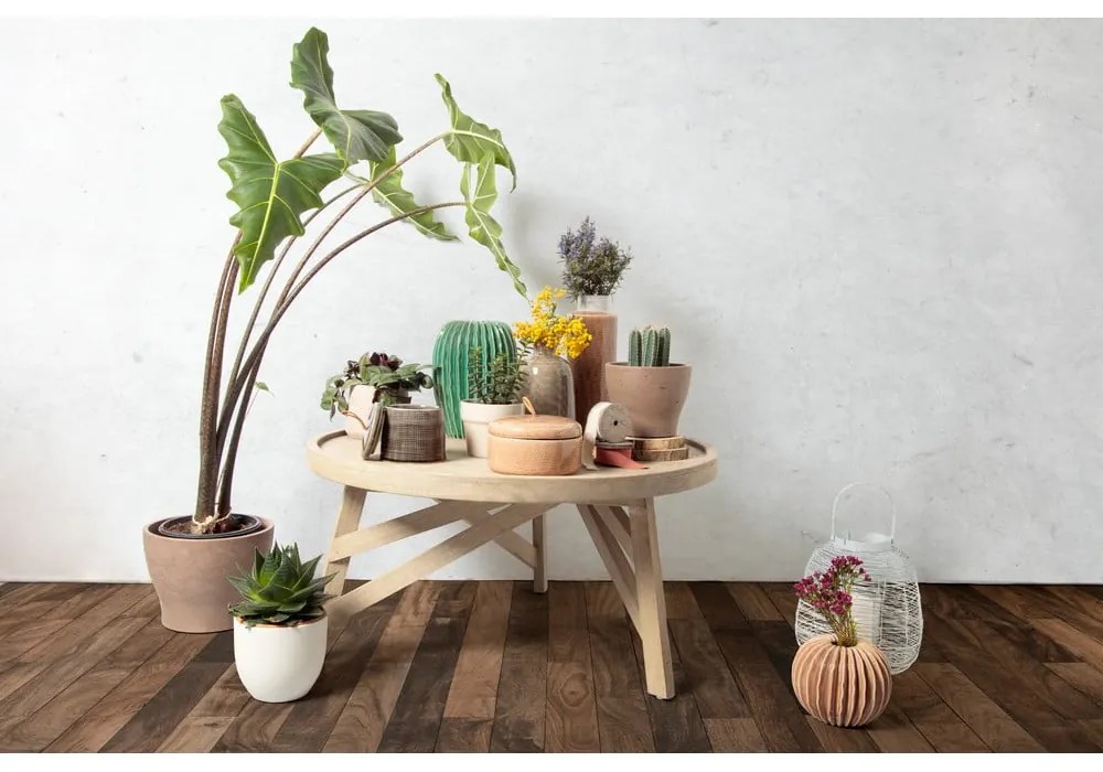 Konferenčný stolík z dreva mindi Kave Home Thais, ø 80 cm