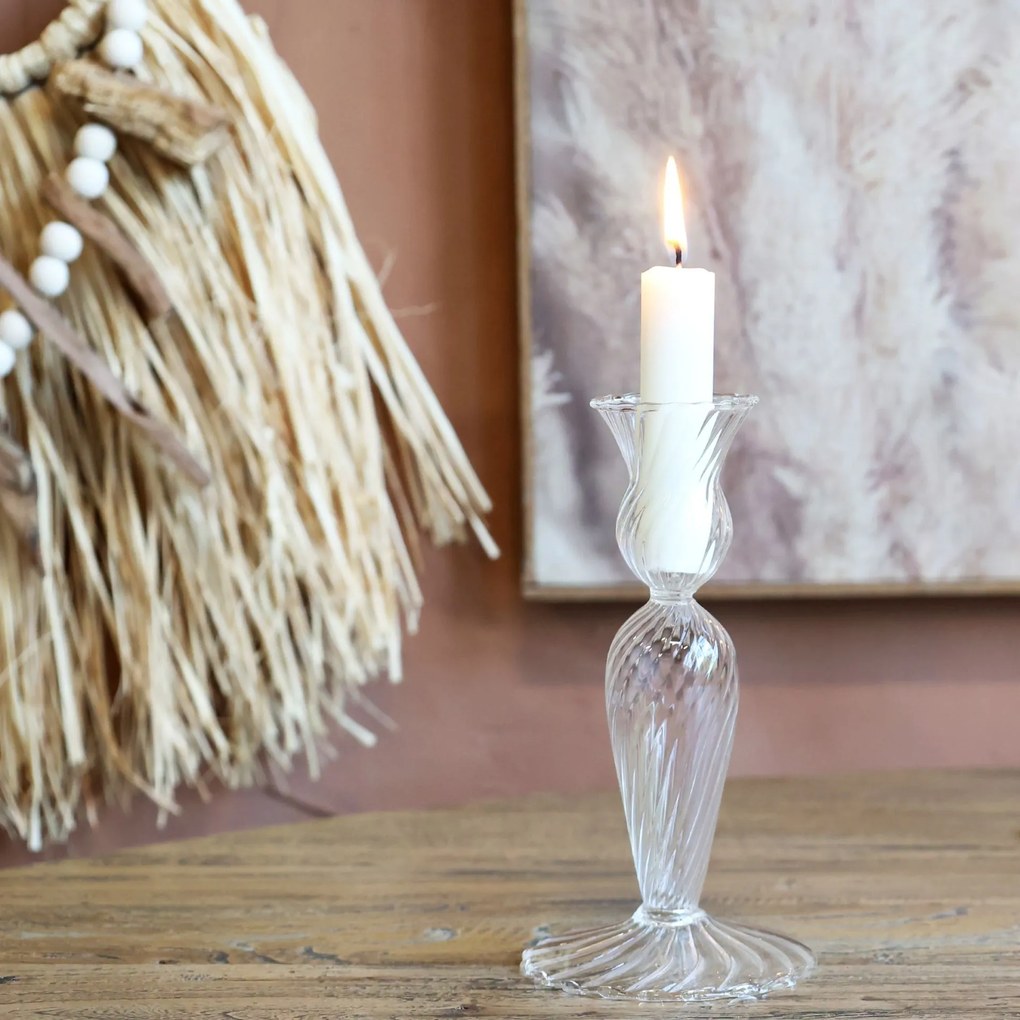 Chic Antique Sklenený svietnik Clear 17 cm