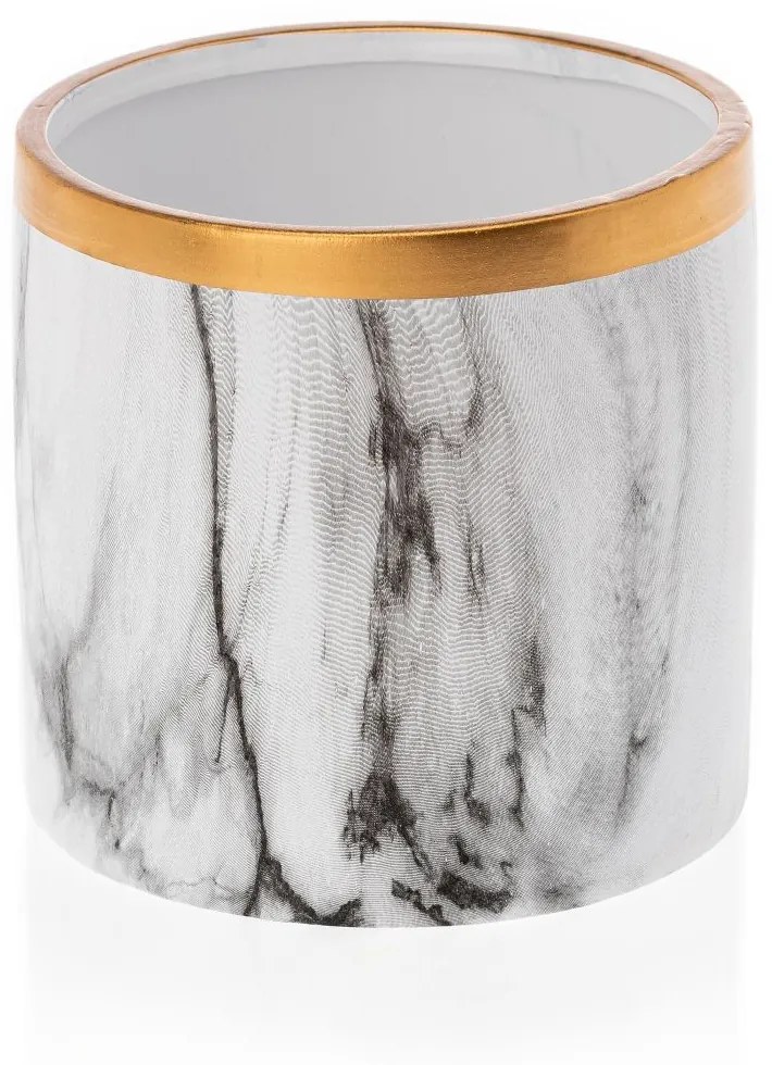 Sada 2 ks květináčů Sona Marbling Gold 11 cm bílý mramor/zlatá