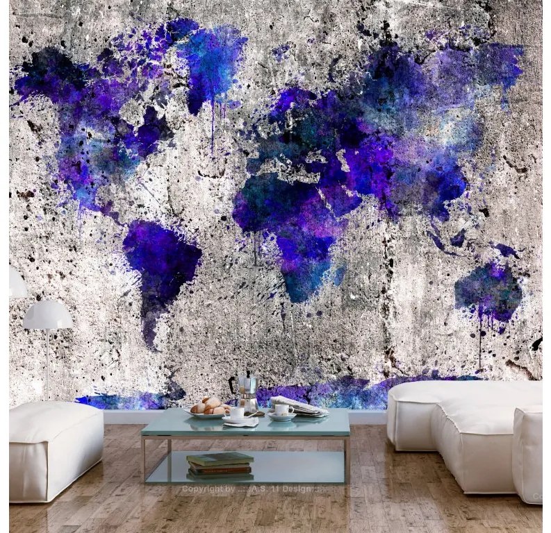 Artgeist Fototapeta - World Map: Ink Blots Veľkosť: 392x280, Verzia: Samolepiaca