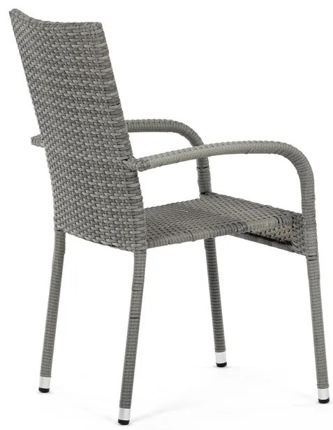 Autronic BONTEC Záhradná stolička, kov, polyratan, sivá, AZC-S2114 GREY Farba: Šedá