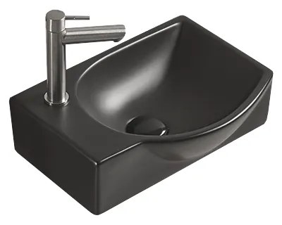 Mexen Mista, umývadlo na dosku, ľavé, 40 x 28 cm, čierna matná, 22174085R