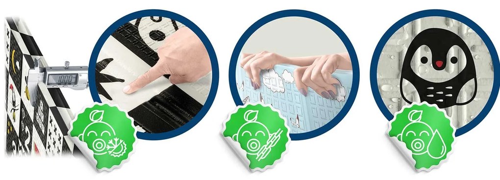 Penová podložka 200 x 180 x 1 cm Nukido NK-340 oceán-čísla