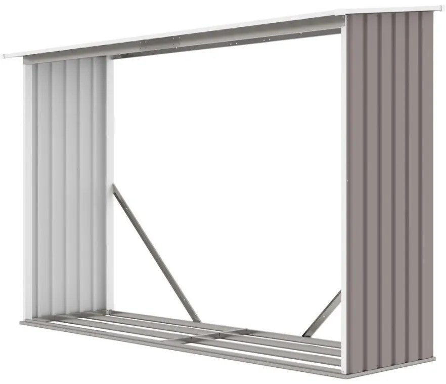 Prístrešok z dreva, plech, 242 x 75 x 160 cm
