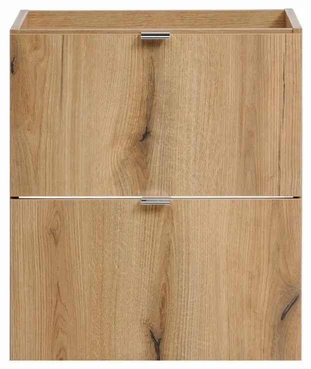 Závěsná skříňka Nova Oak Gaja s deskou a umyvadly 100 cm dub evoke/černá