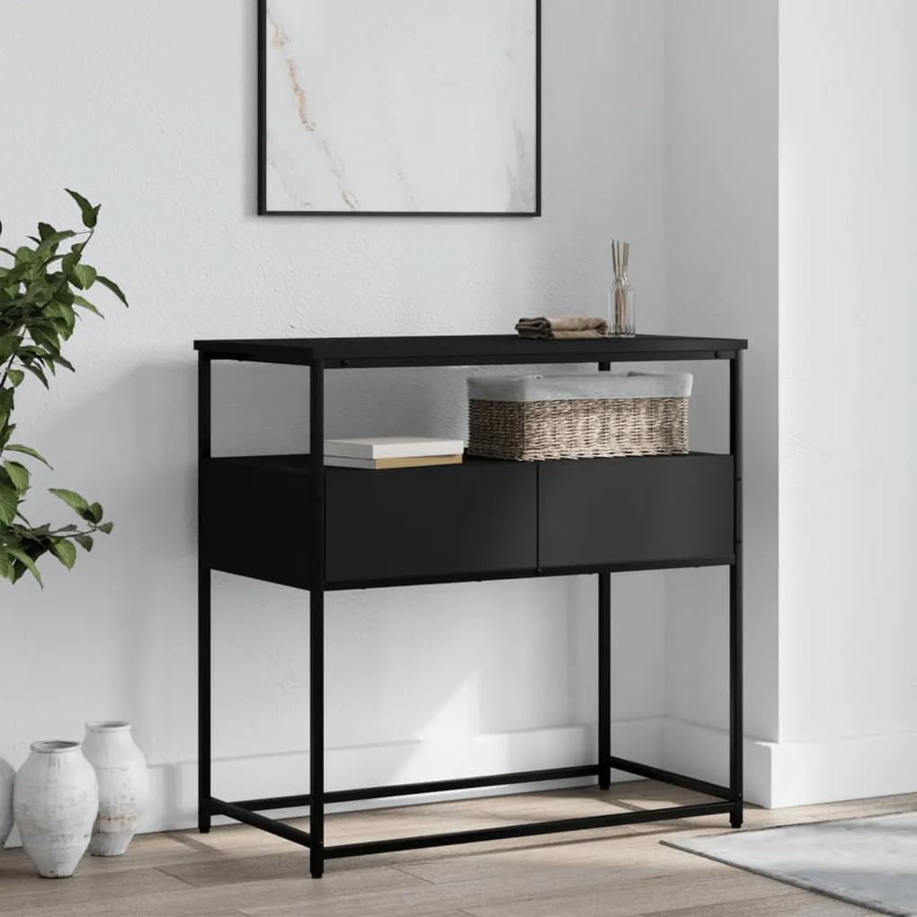 Konzolový stolík čierny 75x40x75 cm kompozitné drevo 834155