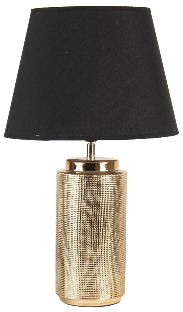 Zlatá stolná lampa Arina s čiernym stínidlem- Ø 30 * 51 cm E27 / max 60W