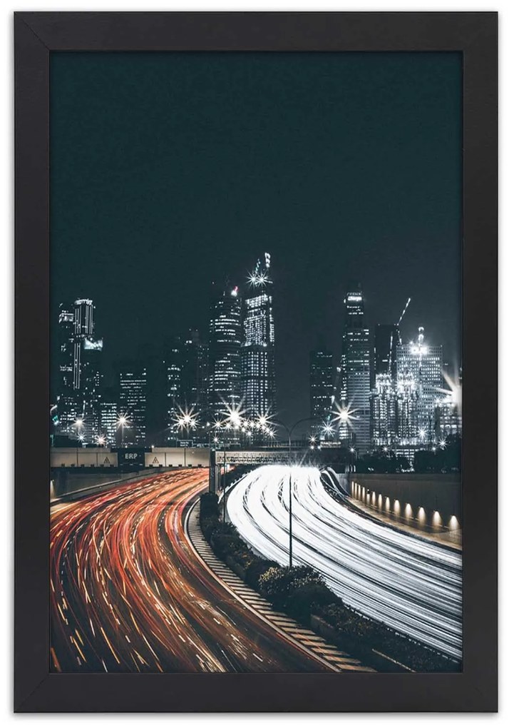 Gario Plagát Noc vo veľkomeste Farba rámu: Bez rámu, Rozmery: 40 x 60 cm