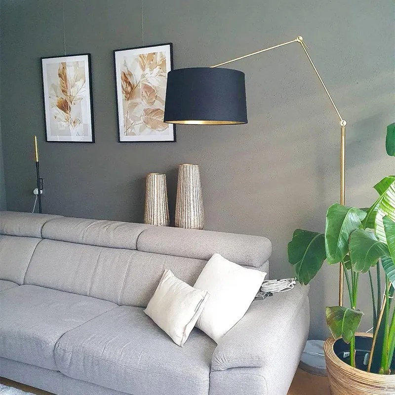 Moderná stojaca lampa zlatá nastaviteľná - Editor