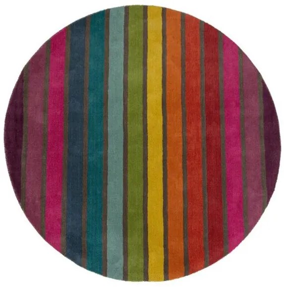 Flair Rugs koberce Ručne všívaný kusový koberec Illusion Candy Multi kruh - 160x160 (priemer) kruh cm