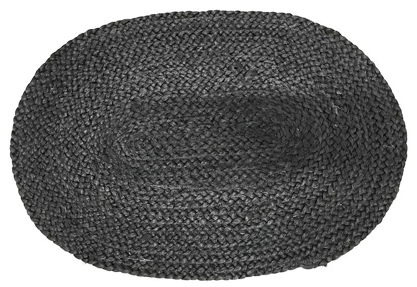 Jutové prestieranie oválne čierne - 35 * 50 * 0,20cm