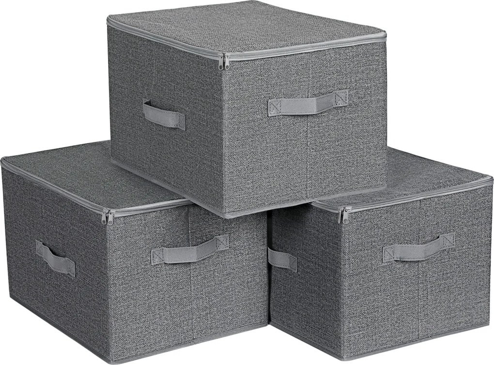 Dekorstudio Sada skladacích organizérov do kúpeľne RYZB03G 3x 40x30x25 cm – sivá