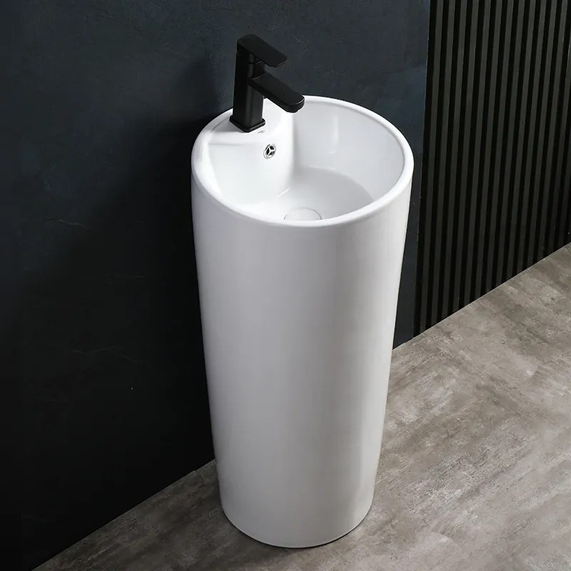 BPS-koupelny Voľne stojace keramické umývadlo HYD-LO-WH-400 ø40 cm, biele