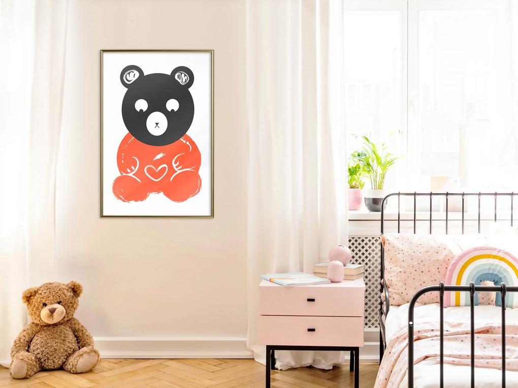Artgeist Plagát - Thoughtful Bear [Poster] Veľkosť: 30x45, Verzia: Čierny rám s passe-partout