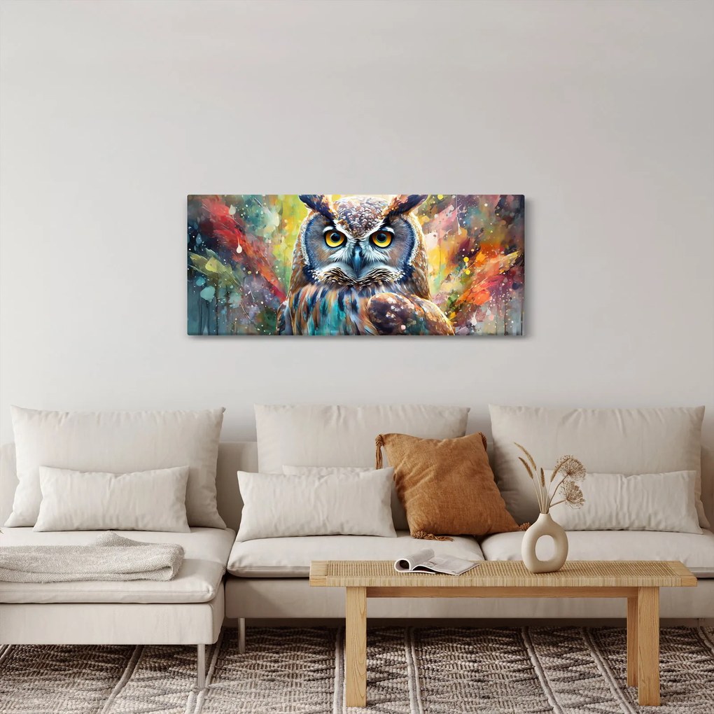 Obraz - Maľba sovy (120x50 cm)