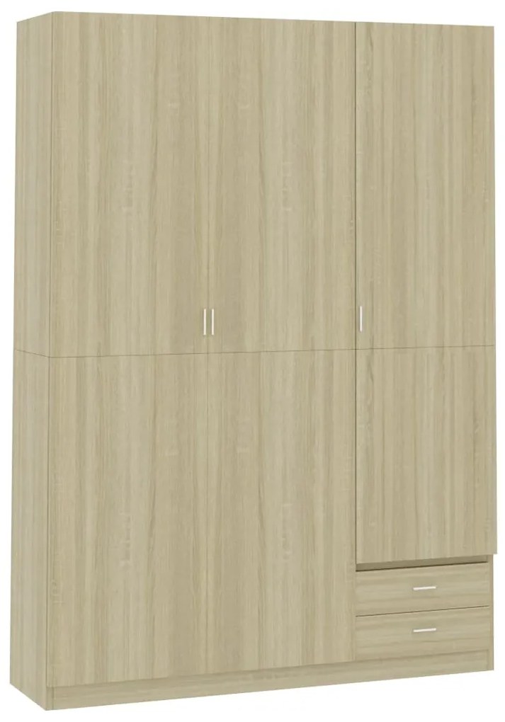 vidaXL 3-dverový šatník, dub sonoma 120x50x180 cm, drevotrieska