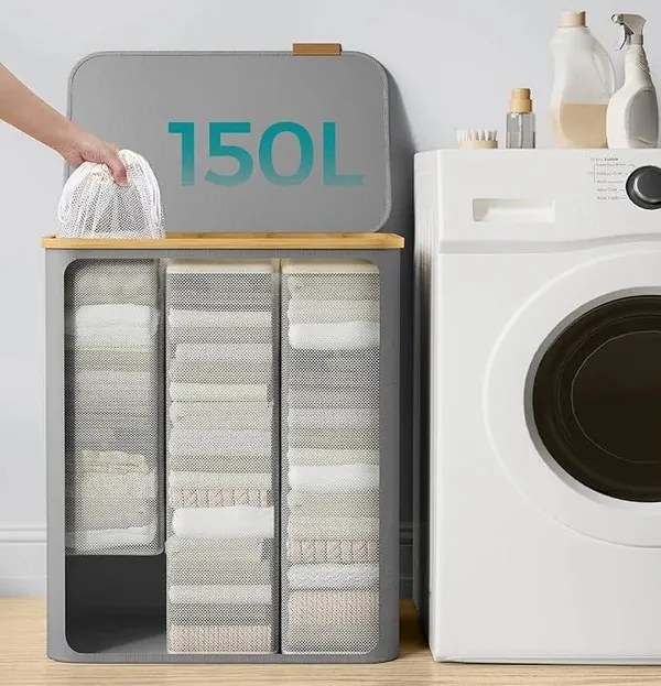 Kôš na bielizeň Leslie 150 L sivý