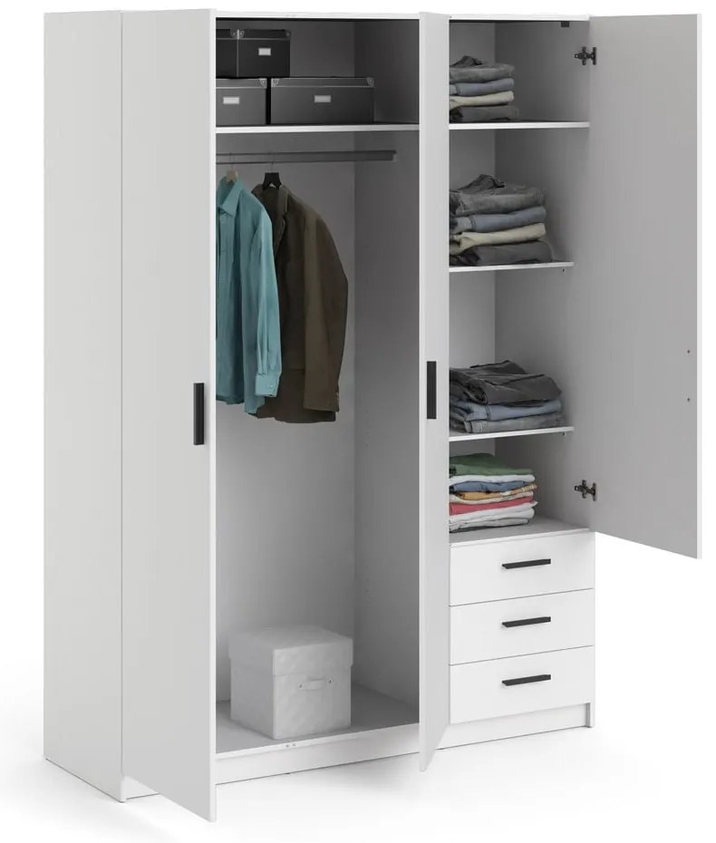 Biela šatníková skriňa 147x200 cm Sprint – Tvilum