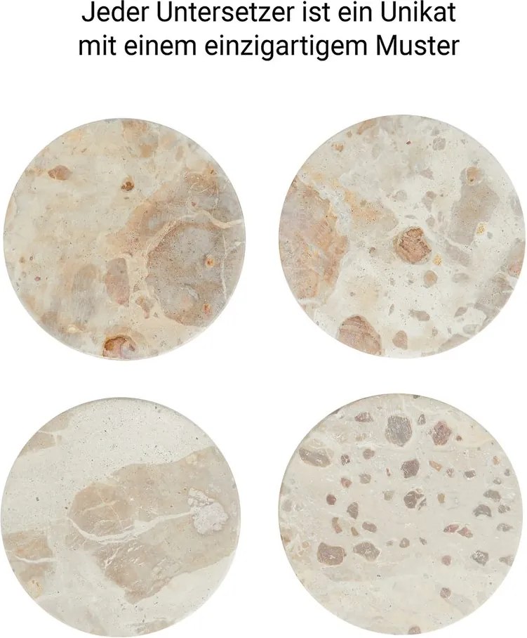 MARBLE Podtácok mramorový 10 cm - béžová