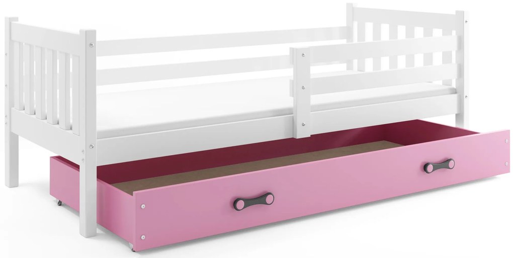 Detská posteľ s úložným priestorom CARINO | 80 x 190 cm Farba: biela / ružová