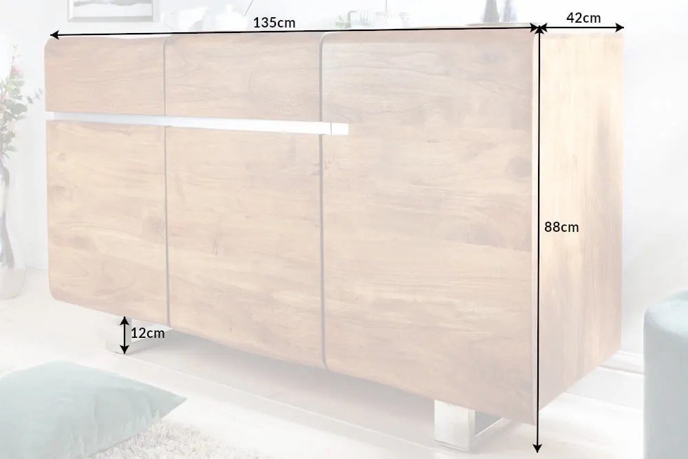 Komoda Mammut 135cm akáciový med