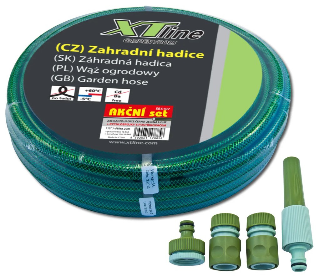 XTline Záhradná hadica 1/2” 20m + sada s postrekovačmi