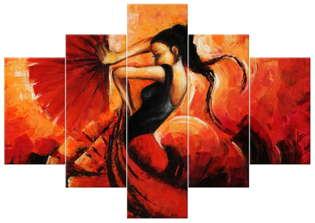 Gario Ručne maľovaný obraz Španielské bolero - 5 dielny Rozmery: 100 x 70 cm