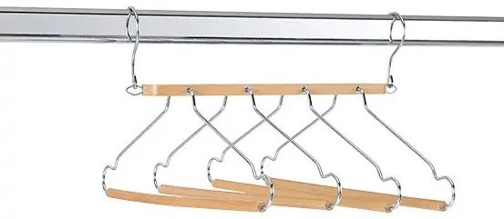 Zeller Present Drevený vešiak na oblečenie, šetrí miesto – nahradí 4 vešiaky