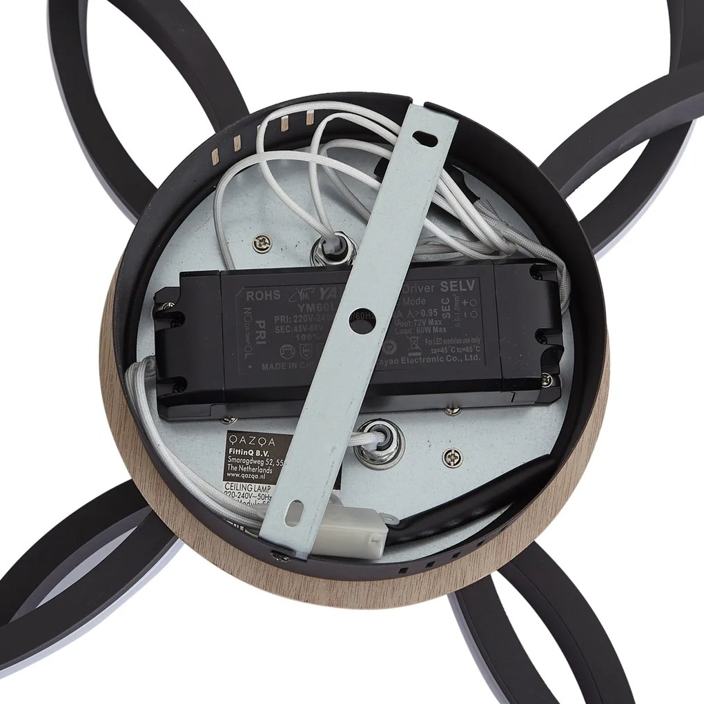 Stropné svietidlo drevené vrátane LED 3-krokové stmievateľné 4-svetlá - Navara