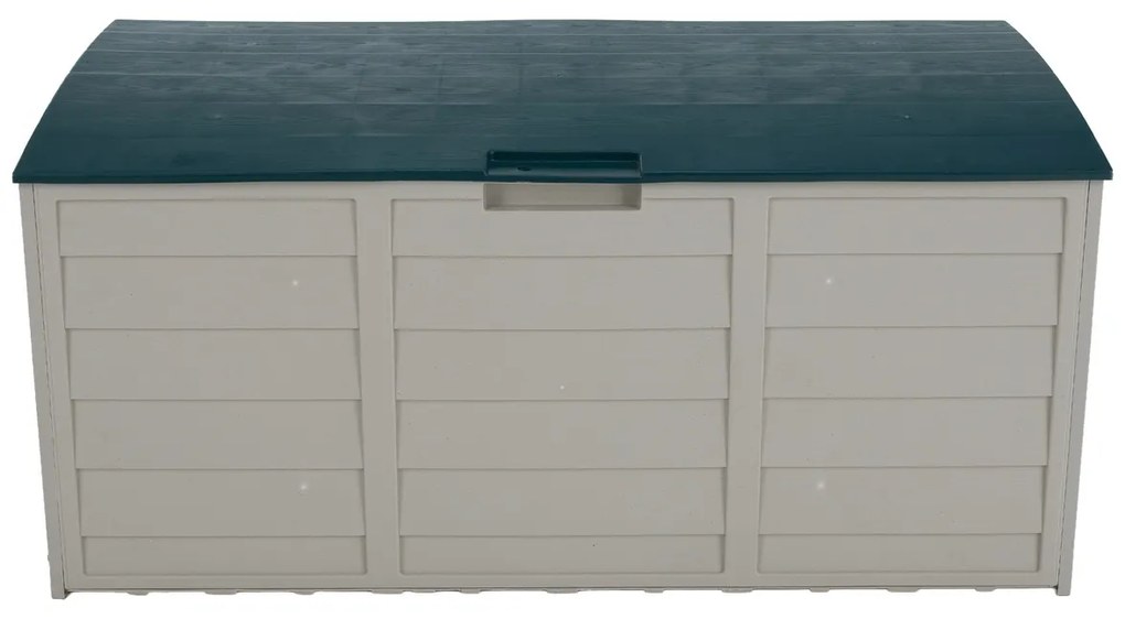 Záhradný úložný box, sivý/zelený, KORTEZ
